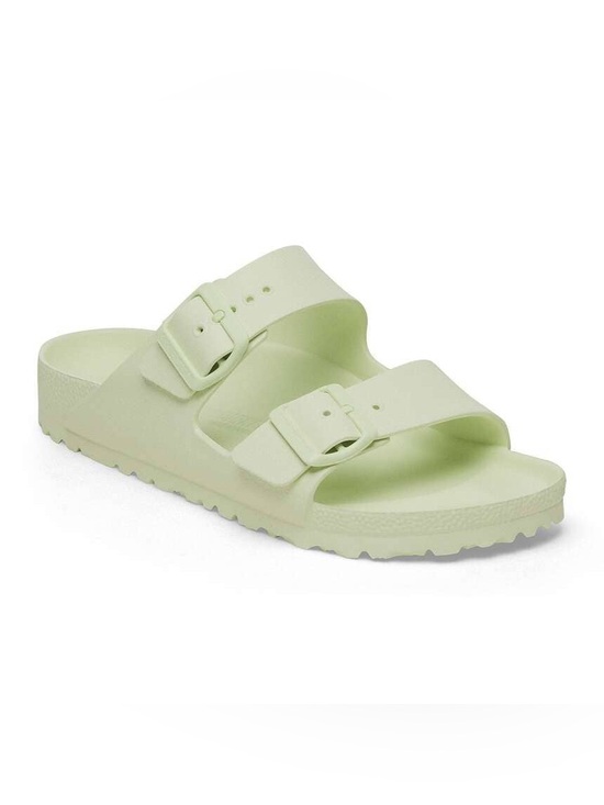 Birkenstock Shoes - Birkenstock Two-Buckle Arizona Essentials EVA Slides in Faded Lime EU 39